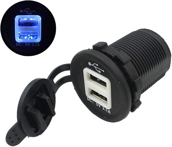 Doppia Porta USB 12V, Caricabatteria per Auto, Presa accendisigari