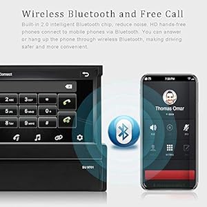 CAMECHO 7 Pollici Autoradio 1 Din GPS con schermo Supporta Bluetooth/FM Radio/WiFi/Mirror Link per telefono Android iOS - immagine 4