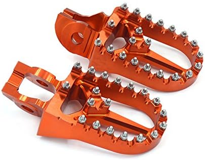 Billet CNC MX Foot Pegs Footpegs Rest Pedals For KTM 2016-2017 125-500 SXF EXCF XCF XCW Orange