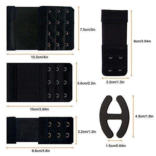 16 Packs Bra Extender 2 Hooks/3 Hooks/4 Hooks, YuCool Bra Strap Extensions and Clips