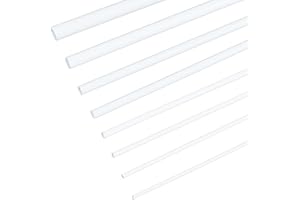 OLYCRAFT 30pcs 8 Sizes ABS Plastic Round Tube 11.8 Inch White Plastic Hollow Tubes 2/2.5/3/4/5/6/8/10mm Diameter Hollow Round Bar Rods Styrene Tube for DIY Sand Table Architectural Model Making
