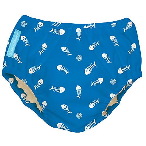 Charlie banana reusable swim diaper, fish sticks blue, x-large