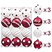 KI Store 12ct Christmas Polka Dot Ornaments 3.15-Inch Shatterproof Tree Balls Red and White Polka Dots for Xmas Tree Decoration
