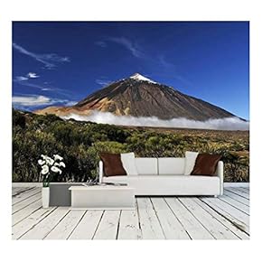 Snow-Covered Peak of Teide, Tenerife - Removable Wall Mural | Self-Adhesive Large Wallpaper - 66x96 inches