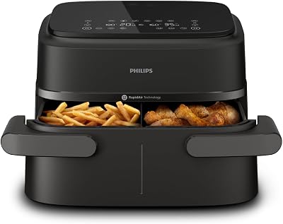 Philips Dual Basket Airfryer 1000 Series 7.1L RapidAir 10 Functions NA154/09