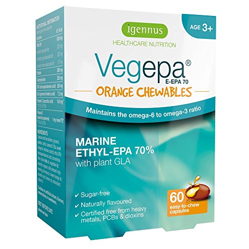 Vegepa orange chewables omega-3 & omega-6 fish oil with vitam…