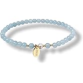 Morchic 4mm Natural Gemstone Beads Stretch Bracelet for Women, With Freshwater Pearls, Energy Gem Birthday Gift for Her 7.2”