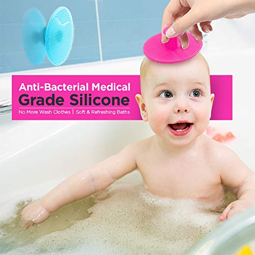 Serenily Baby Grooming Kit 17 Piece (Blue/Pink/Clear) - 100% Food Grade Silicone, FDA Approved Healthcare & Hygiene Set for Infant Newborn Toddler Child