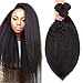Odir Kinky Straight Bundles 12 14 16 Inch Human Hair Unprocessed 9A Brazilian Yaki Straight Virgin Hair 3 Bundles Kinky Straight Remy Hair Extensions 300g Natural Color