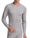 CYZ Men's Thermal Long Sleeve Crew Top-Grey-M