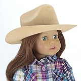 Tan Cowgirl Doll Hat for the 18 Inch Horse Riding American Girl & More! 18 Inch Tan Velvet Cowgirl Doll Hat w/ Decorative Rope on Brim
