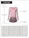 Lotusmile Womens Basic Floral Print Flow Top, Long Sleeve Round Neck A Line Sandy Fabric (Large, Wine)