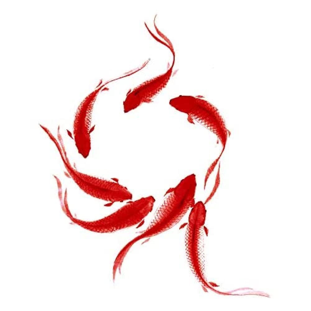 Wee Blue Coo Koi Fish Painting Art Print Canvas Premium Wall Decor Poster