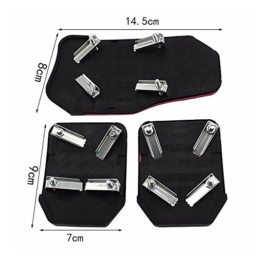 AUTOPDR Car Brake Foot Pedal Covers Gas Pedals Pads Covers Foot Brake Extenders Cover Pad Automotive Kick Panels for Manual Car Auto Vehicle Motorcycle Aluminium (Red-Manual)