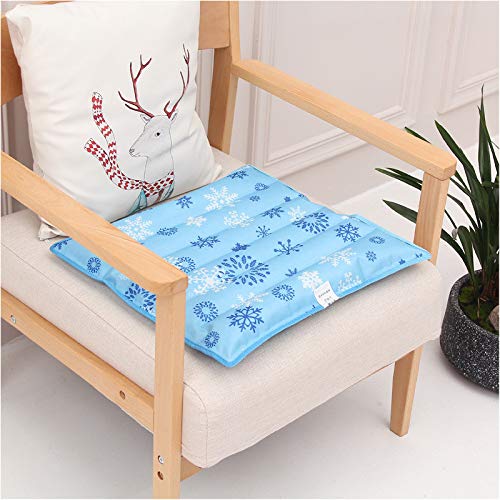 Cooling Seat Cushion, Tuscom Summer Seat Pad Ice Crystal Water Mat Seat Pad Ice Pillow Chair Pad for Office Chair Desk or Car Seat, for Baby, Pet, Student, Office, Travel, 14.17"x14.17" (Light Blue) - Thumbnail 2