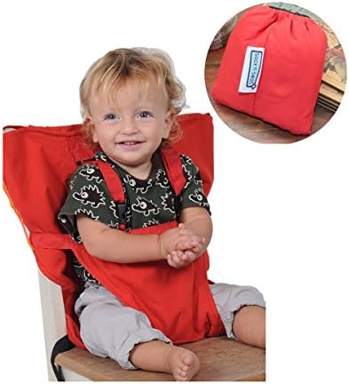 Wonpurs Baby Chair Belt Harness, Portable Travel Safety Belt Booster Feeding High Chair Seat Cover Sack Cushion Bag for Baby Kid Toddler (Red)