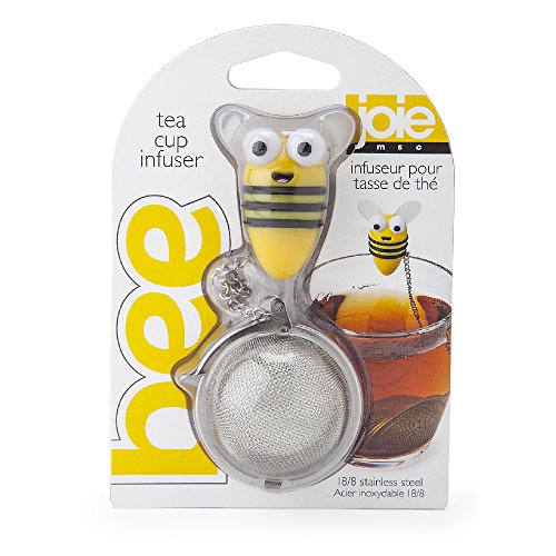 Joie Bumble Bee Tea Ball Infuser, Steep and Strain Loose Leaf Tea, Securely Sits on Side of Mug, Cute Bee Design, Stainless Steel, BPA-Free