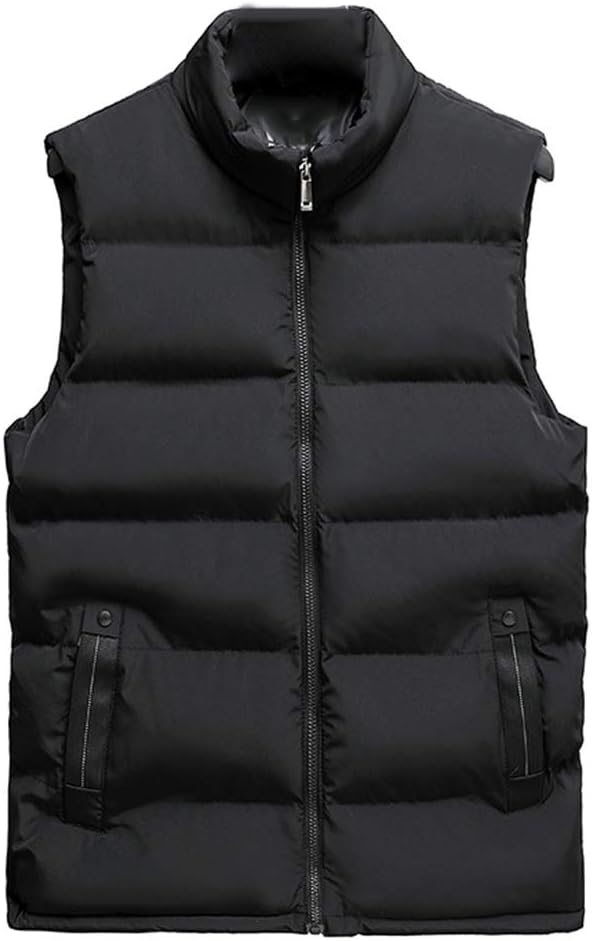19Kenbeton Winter Coats for Men,Casual Men Winter Stand Collar Pocket Zipper Vest Plus Size Thick Warm Waistcoat for Winter Early Spring Outdoor Office Sports Travel Etc.