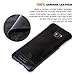 Galaxy S7 Edge Case,Pierre Cardin Premium Genuine Leather Lightweight Slim Snap On Hard Back Cover For Samsung Galaxy S7 Edge Black