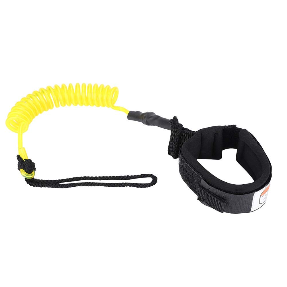 Nikou Surfing Leash - Stand Up Paddle Board 5mm Coiled Spring Leg Foot Rope,SUP Leash Surfing Leash for Surfboard (Color : Yellow)