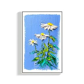Framed Canvas Home Artwork Decoration Oil Flowers Canvas Wall Art for Living Room, Bedroom - 16x24 inches