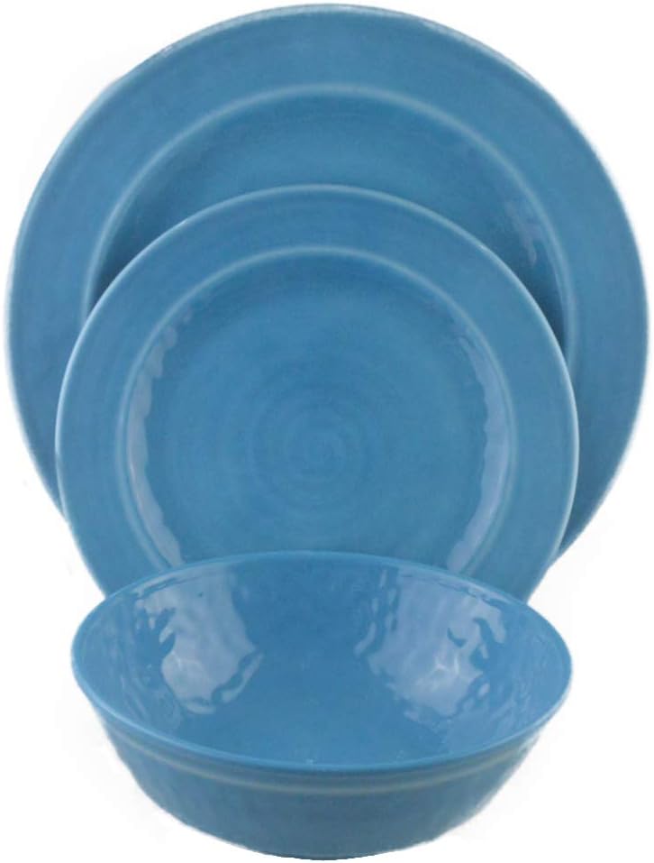 12 Pcs Swirl Pattern Lightweight Melamine Dinnerware Sets