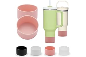 Coyuger 2pack Silicone Boot For Stanley Quencher Tumbler 30 oz 40 oz, Bottom Boot for Stanley IceFlow Flip 30 20 oz, Protector Sleeve for Water Bottle 12-24oz (pink)