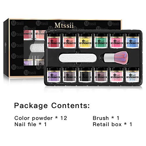 MTSSII Dip Nail Powder Kit 12 Color Powder Refill Set Nail Dip nail Kit