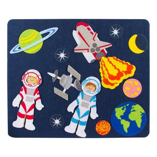 Sprogs- Set of 4 Felt Storyboards w/ Storage Bag - Diving, Dinosaurs, Zoo Animals, Outer Space