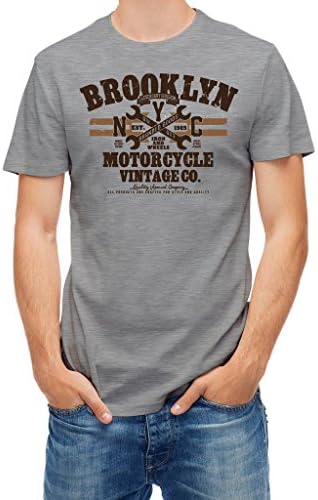 T shirt brooklyn nyc motorcycle repairs Grey melange XXL