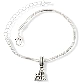 EPJ Que Pasa Text Snake Chain Charm Bracelet