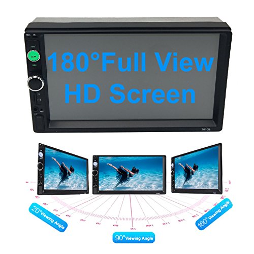 CACA 7" inch Double Din Touchscreen in Dash Stereo Car Receiver Audio Video Player Bluetooth FM Radio MP3 MP5/TF/USB/AUX,Remote Control,Rear View Camera