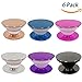 EVERMARKET Pop Out Phone Grip and Stand, Expanding Stand Socket Mobile Holder for iPhone , Smartphone & Tablet with Electroplating Pure Color (6 Pack)