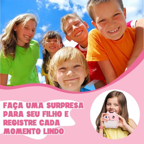 Câmera Instantânea (pink), Câmera Instantânea, Pode Imprimir Fotos, Grafite Diy, Vídeo HD, Pixels HD de 2400W