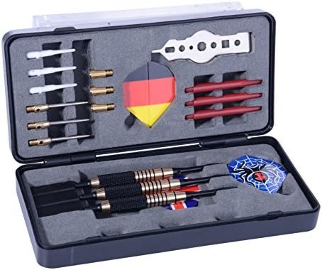 ONE80D Professional Starter Box | Triple Darts Steel & Soft Darts | Arts Darts & Beginners 3 Nylon Shaft | Triple Barrel | Flights 3 Weights 1x Tool/Storage Box and Chic Box