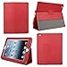 Bear Motion (TM) 100% Genuine Leather Case for iPad2 / iPad 3 (the new iPad) / iPad 4 with built-in Stand - Support auto sleep/awake function (Red)
