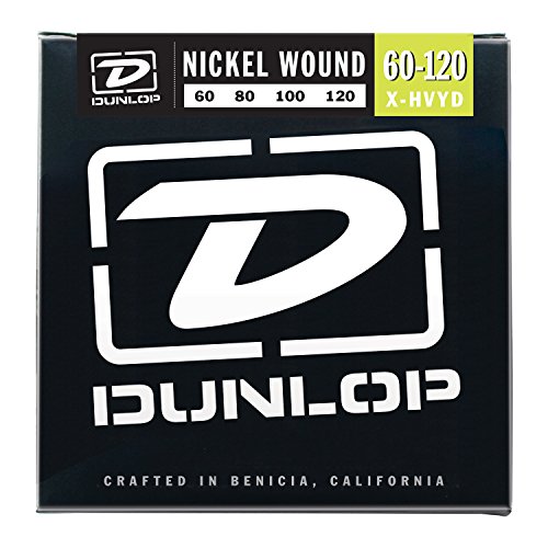 Dunlop DBN60120 Nickel Wound Bass Strings, Extra Heavy, .060-.120, 4 Strings/Set