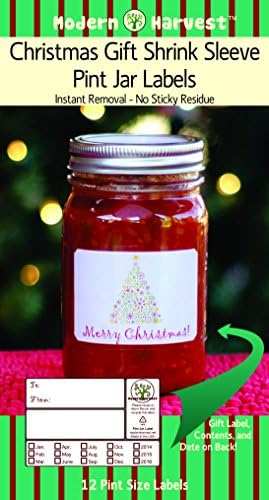 Modern Harvest Classic Christmas Tree Heat Shrink Home Canning Labels (Pint)