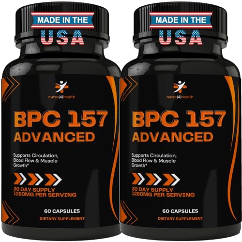 BPC 157 Advanced Formula (2 Bottle Pack) L Arginine Complex Capsules,  Supports Circulation, Blood Flow and Muscle Growth 1280 MG Per Serving, 60  Day Supply in Kenya