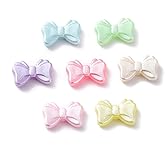 DanLingJewelry Approx 1400Pcs Random Colorful Acrylic Bow Beads Imitation Pearl Bowknot Beads for DIY Bracelets Necklaces Jewelry Making