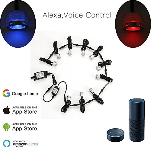 LED Deck Lights Kit, 20pcs Φ1.18" WiFi Wireless Smart Phone Control Low Voltage Recessed RGB Deck Lamp In-ground Lighting Waterproof Outdoor Yard Path Stair Landscape Decor, Fit for Alexa,Google Home - Thumbnail 3