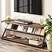 LITTLE TREE TV Stand, Entertainment Center with Shelves for 60 Inches TVs, Large 3-Tier Media Stand with Metal Frame, Industrial Rustic TV Console Table for Living Room