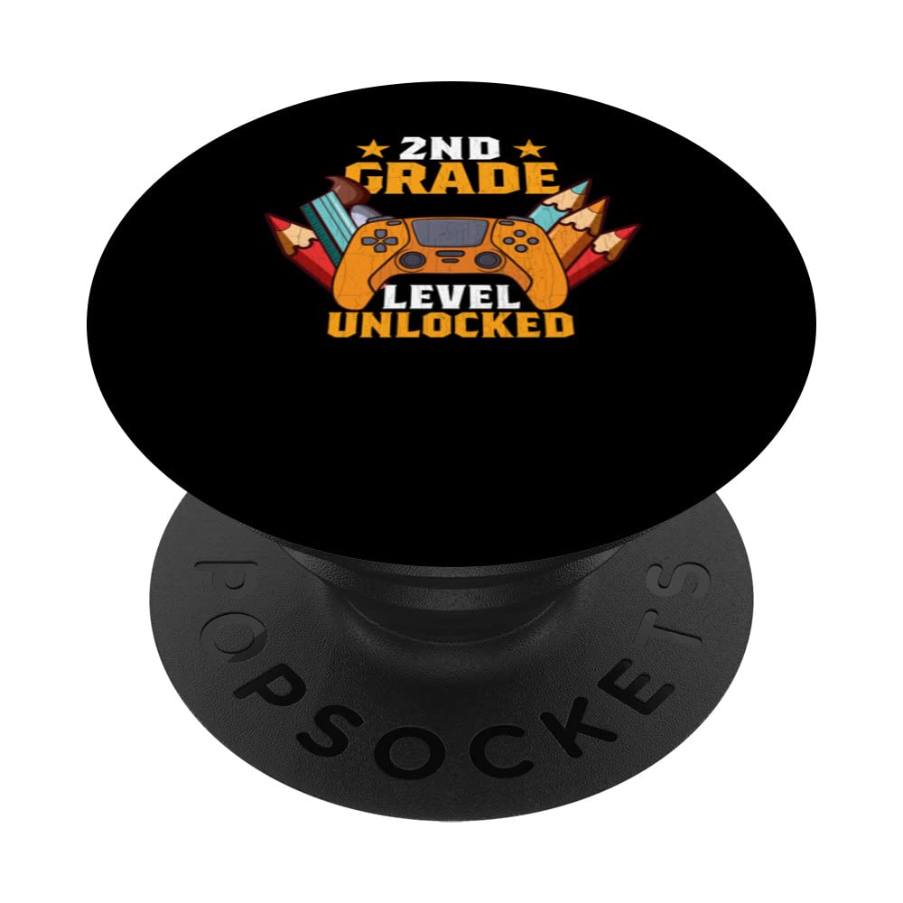2nd Grade Level Unlocked First Day Back To School Graphic PopSockets Swappable PopGrip