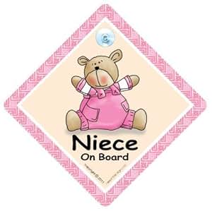 Amazon.com: BABY iwantthatsign.com Niece On Board, Car