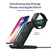 Bysionics Wireless Charger,2 in 1 Fast Qi Phone Wireless Charging Stand & Wireless Charging Dock Compatible for Apple iWatch Series 4/3/2/1 (Black)
