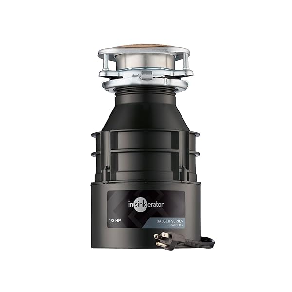 INSINKERATOR BADGER 5 GARBAGE DISPOSAL WITH POWER CORD,...