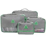 4 Set Packing Cubes,Travel Luggage Packing Organizers with Laundry Bag (Gray)