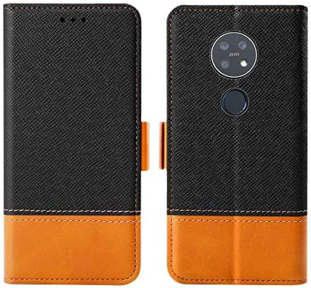 Torubia Case Compatible with Nokia 7.2 Wallet Case, [Folio Style ] Premium Case Compatible with Nokia 7.2 Card Cases Stand Feature for Case Compatible with Nokia 7.2 [Black 0 ] Back Shell