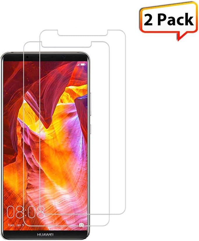 （2 Pack） Mate 10 pro Tempered Glass Screen Protector Full Coverage 9H Hardness Anti Scratch Bubble Free HD Clarity Tempered Glass Screen Protector