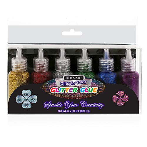 BAZIC 20 ml Classic Color Glitter Glue (6/pack)